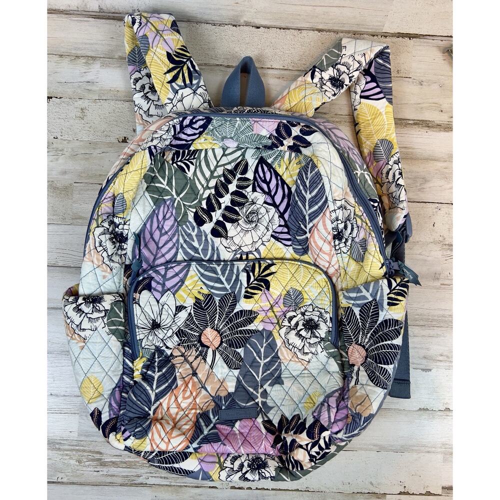 Vera Bradley Essential Backpack Tropical Floral Quilted Travel School Bag
